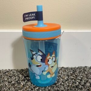 Brand New Bluey Zak Cup and Straw